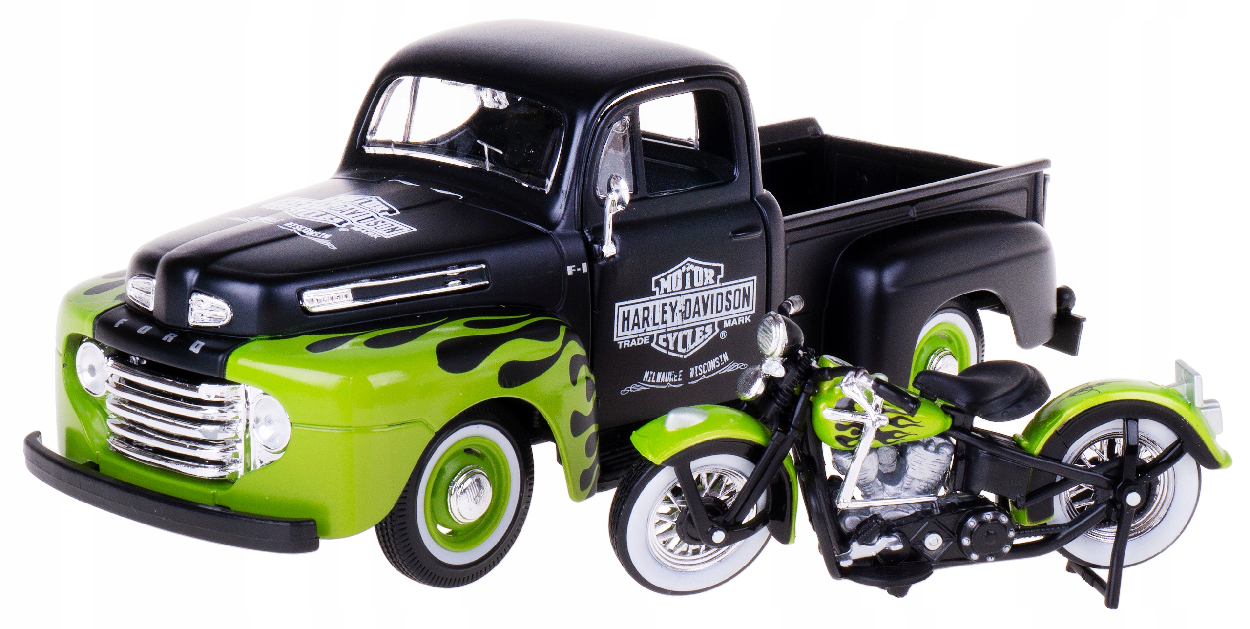 Ford F-1 Pickup Fl Panhead Harley 1:24 Maisto