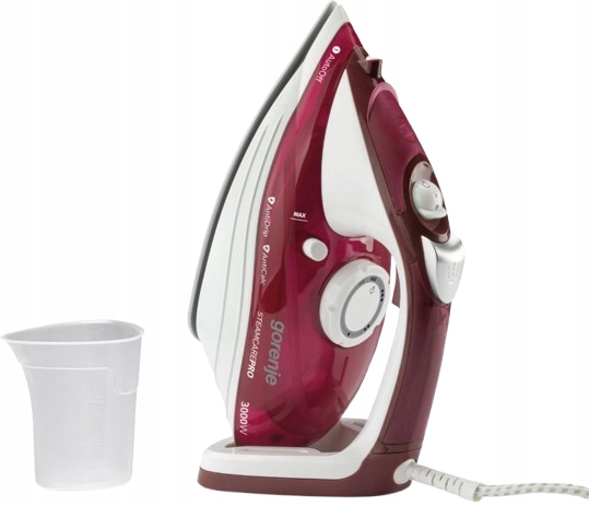 Żelazko parowe ceramiczne 350ml 3000W blokada kapania strażak miarka wody