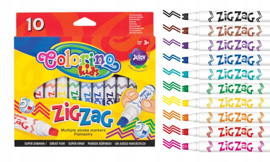 Colorino Flamastry mazaki 10 kolorów Zig Zag
