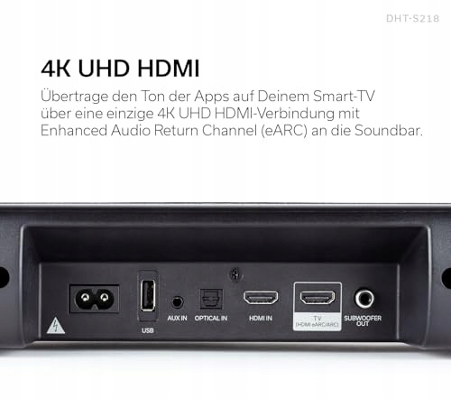 DENON DHT-S218 Soundbar 2.1 Dolby Atmos Subwoofer Bluetooth 4K UHD HDMI ARC — miniatura 5