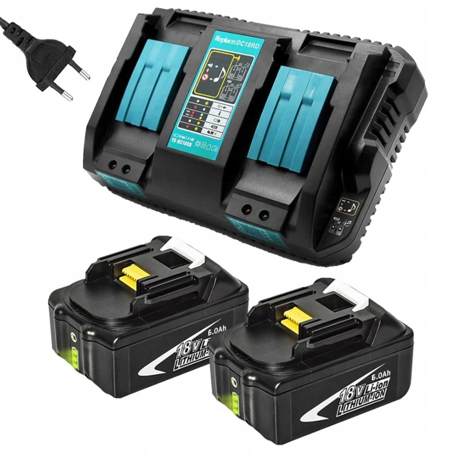 2x Akumulátor pro 18V 6Ah BL1860 BL1850 BL1840 Rychlonabíječka