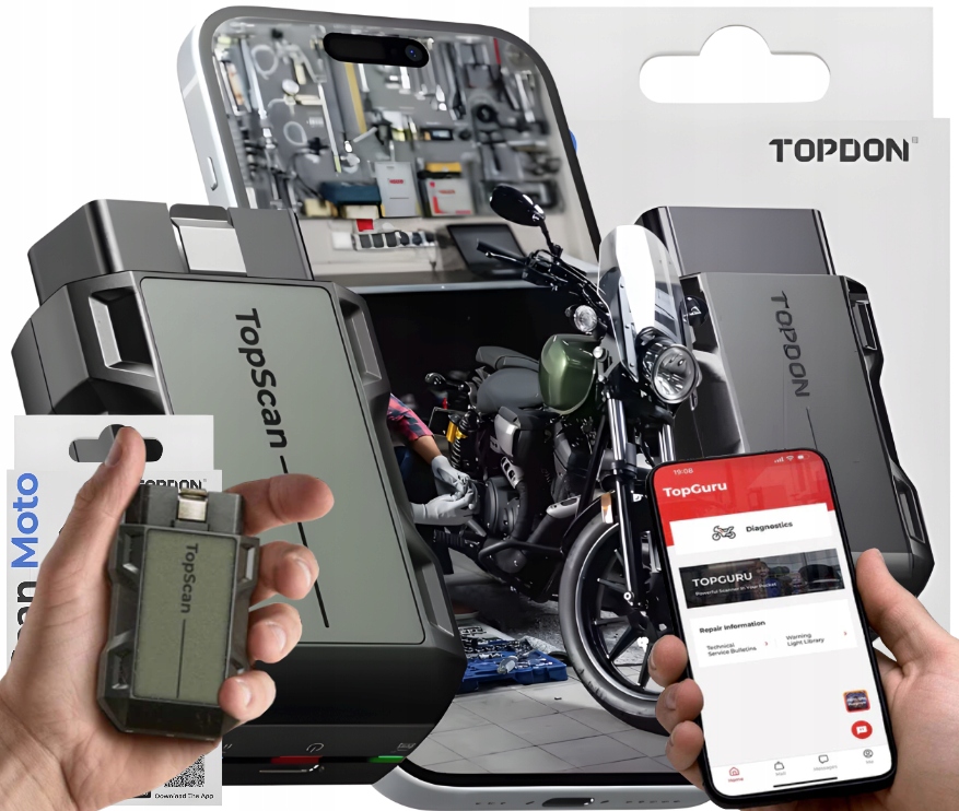 Diagnostické rozhranie Topdon TopScan Moto motocykle Android aplikácia