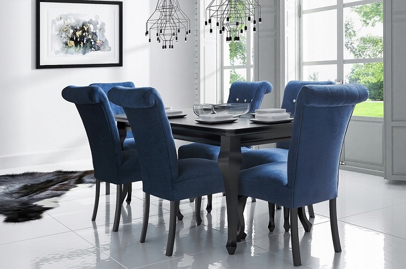 Zestaw DUŻY Stół z 6 krzesłami GLAMOUR połysk Marka Mebtrans