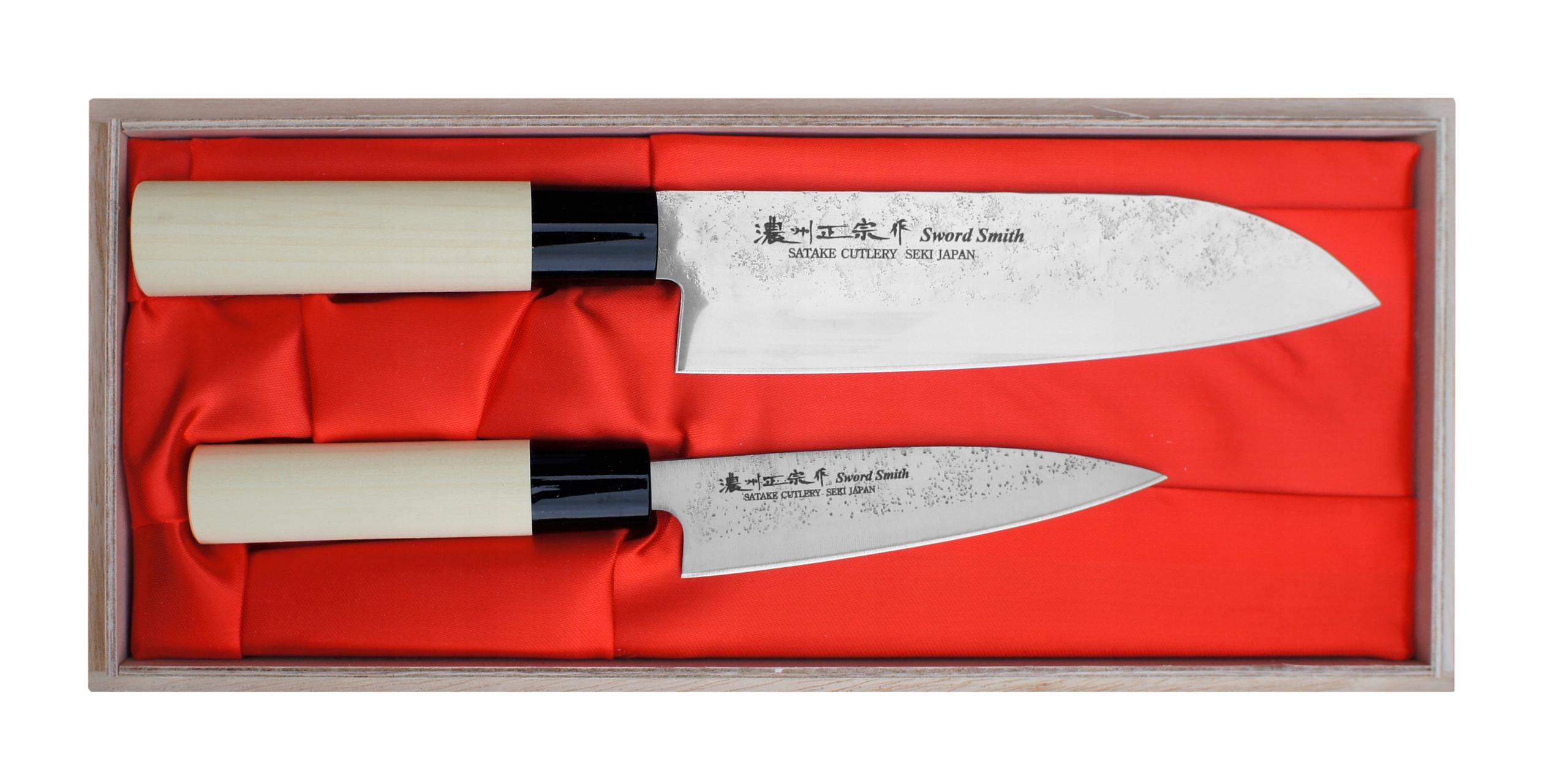 sada Satake Nashiji Natural HG8143W santoku 17 cm univerzálna 12 cm