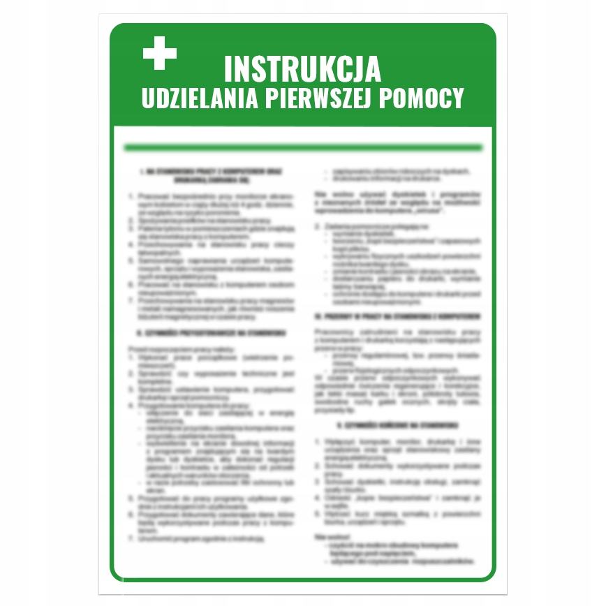 

Instrukcja Udzielania Pierwszej Pomocy Ogólna