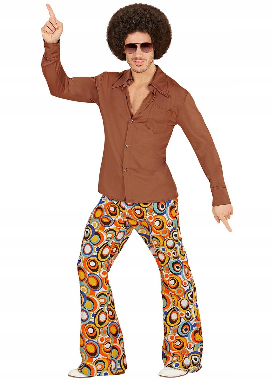 Brązowa koszula strój w stylu DISCO - XXL