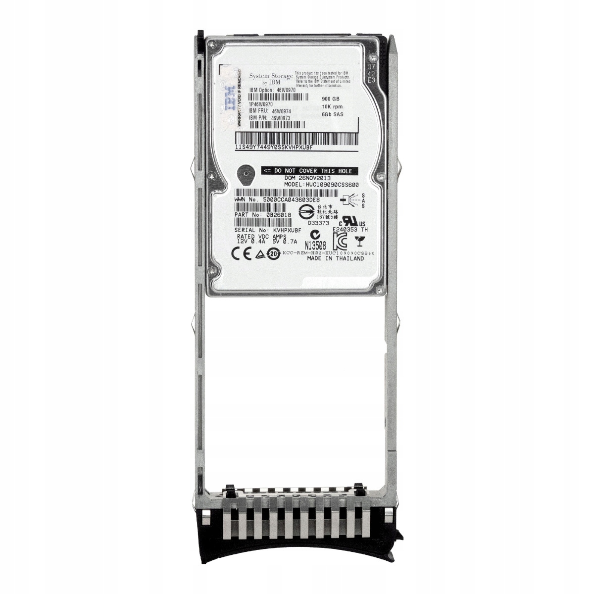 Ibm 46W0974 46W0973 900GB 10K 64MB SAS-2 2.5'' HUC109090CSS600