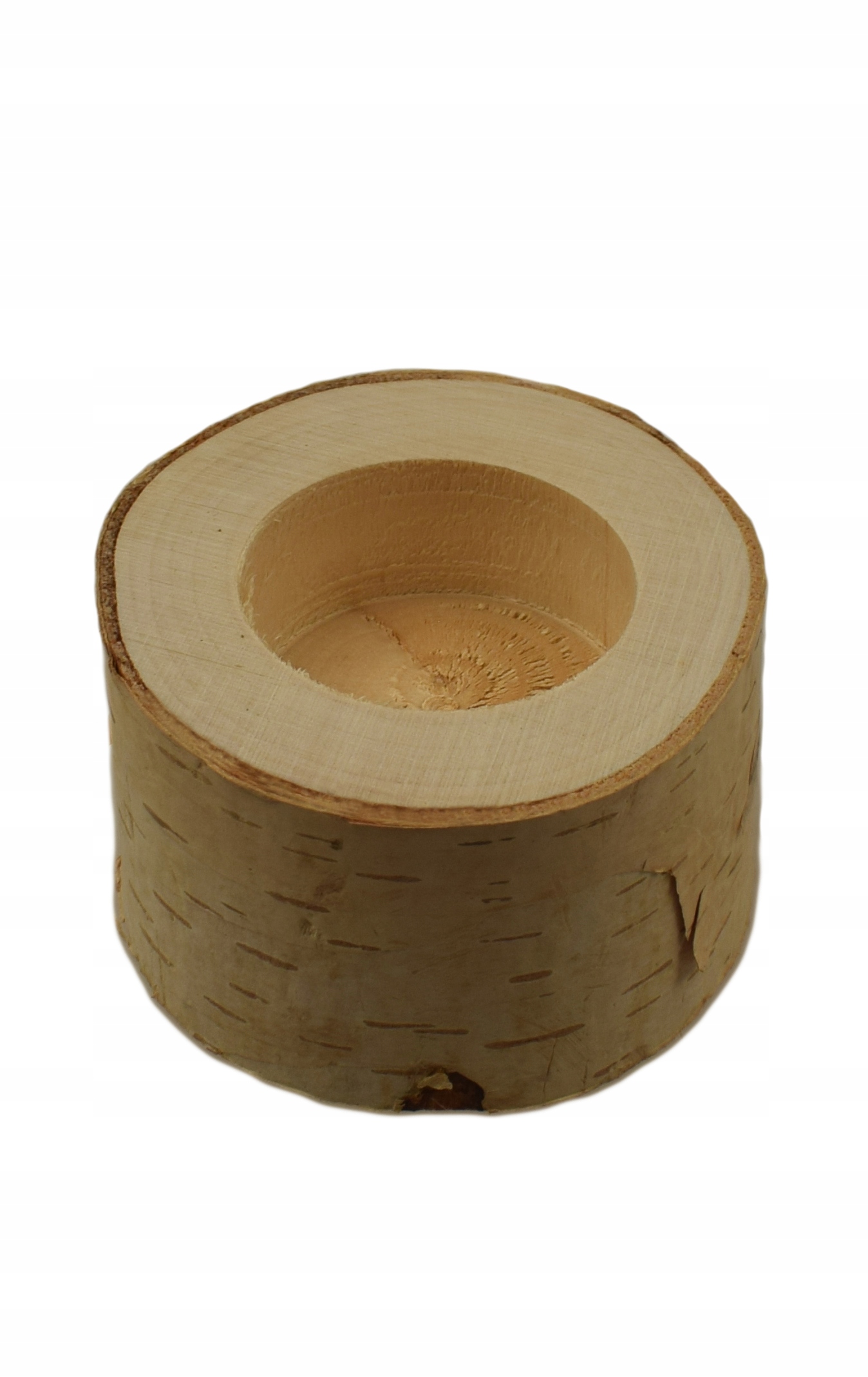 

Świecznik Z Pnia Brzozy Naturalny Drewniany 4 cm