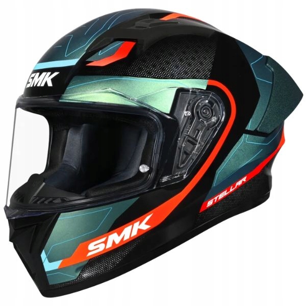 Kask Integralny Smk Stellar Sport Flight czarno/niebiesko/pomarańczowy r. M