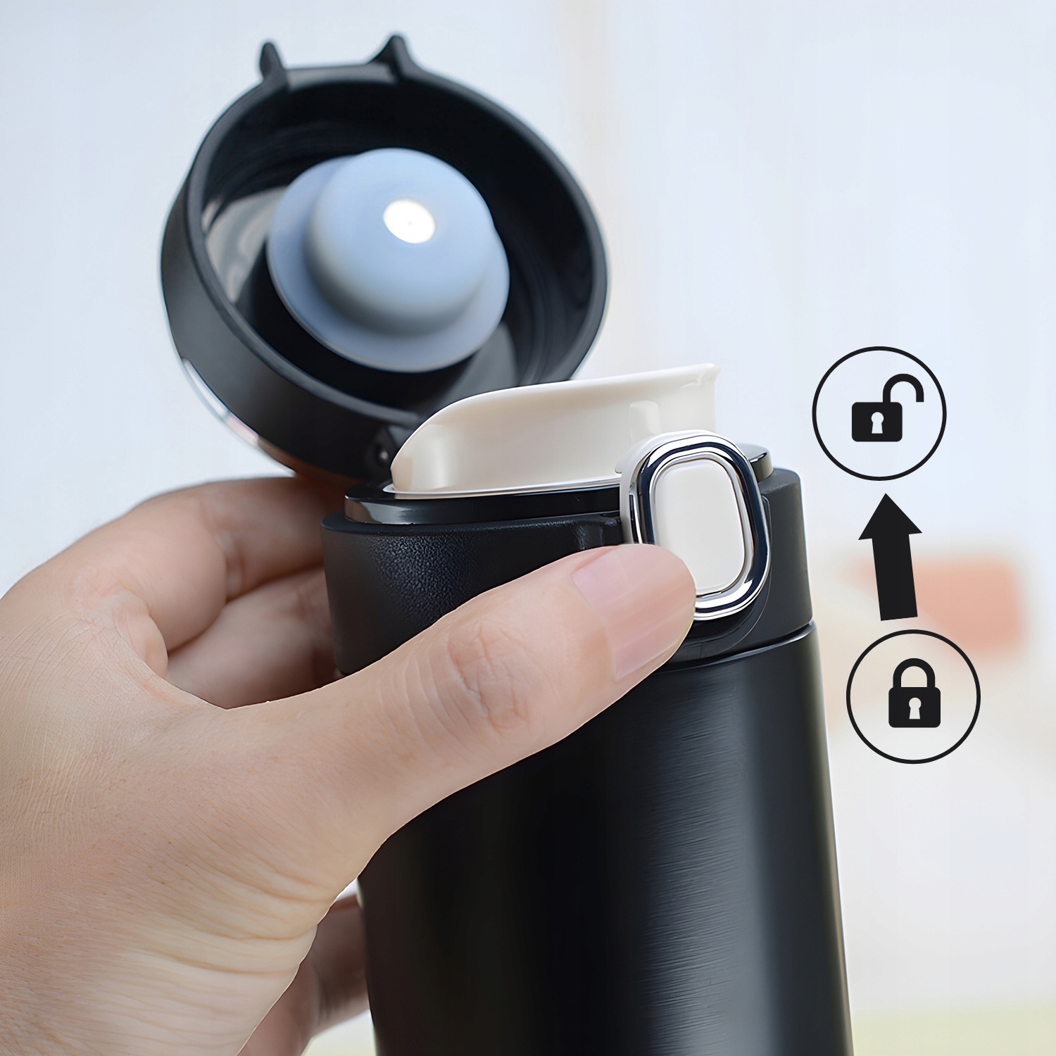 KUBEK TERMICZNY DUŻY TERMOS Z USTNIKIEM 420ML LCD SMART Marka inna marka