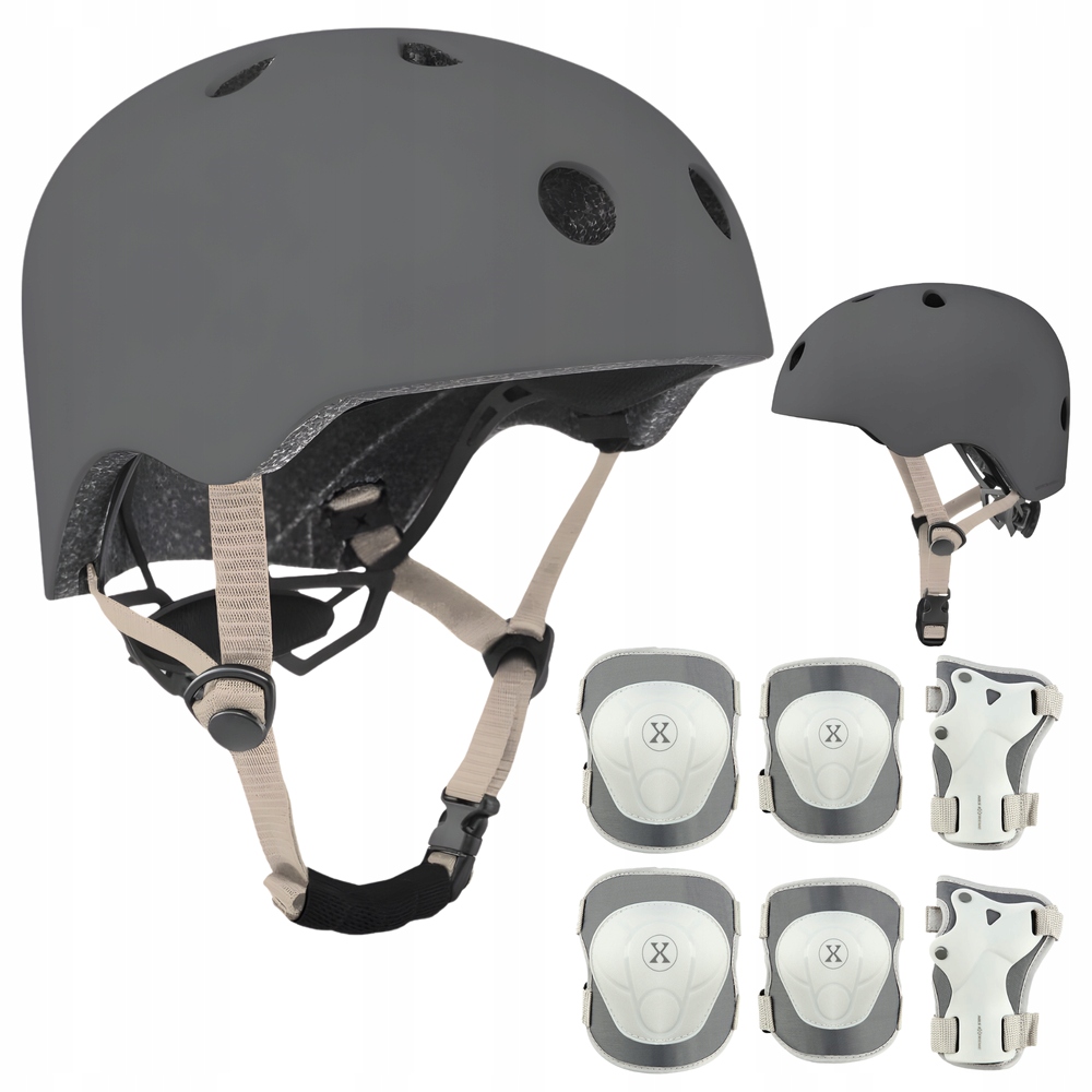 Kask Rowerowy Na Deskorolkę Regulowany Dla Dziecka 54-58 cm Ochraniacze M