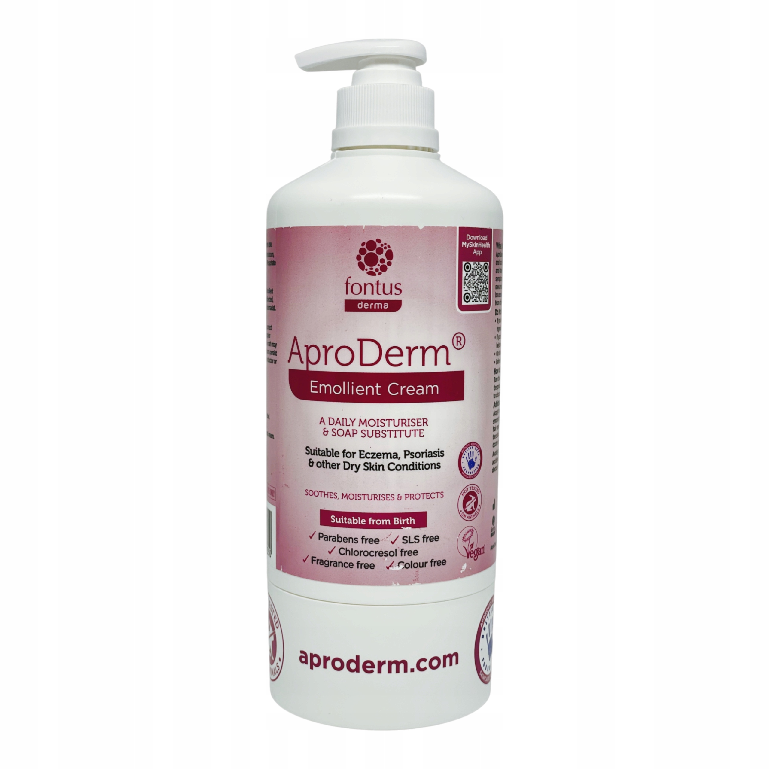 Aproderm Emollient Cream krem sucha skóra łuszczyca egzema 500g Azs wegańs.