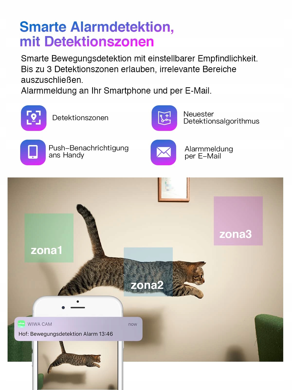 HIKAM Mini Kamera WLAN 4K HD 2600mAh Kamera IP WiFi Z Detekcją Ruchu — miniatura 6