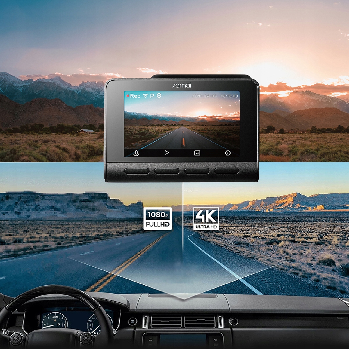 70mai Kamera samochodowa A810 + RC12 SET 4K HDR + oryginalna karta 128GB Model 70MAI A810-2 SET DASH CAM