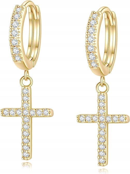 Zlaté Náušnice 585 s zirkony Elegantní dámské Náušnice, 1 Pár