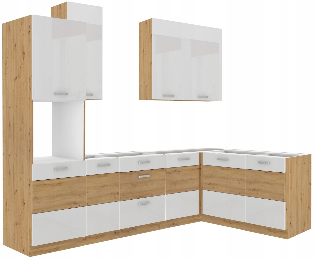 Kuchyňský rohový set Odessa bílý Lesk