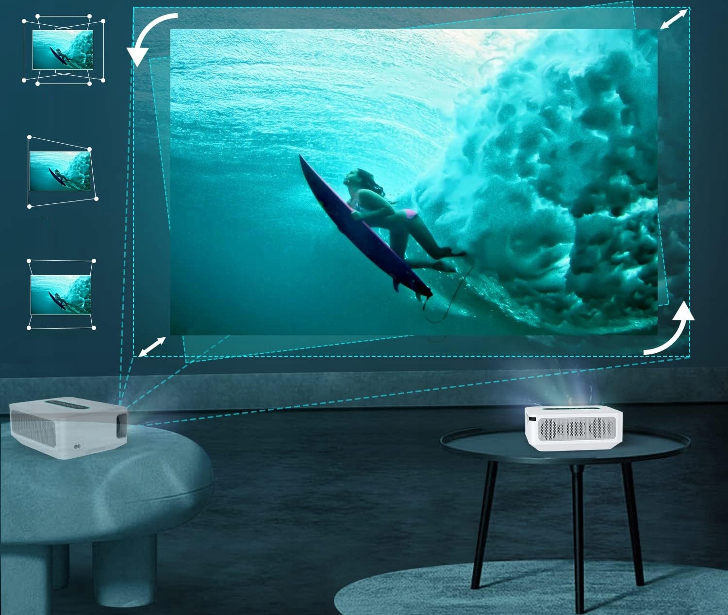 PROJEKTOR RZUTNIK ANDROID SMART TV WIFI FULL HD 12000LM 4K LED BLUETOOTH Żywotność lampy w trybie ekonomicznym 35000 h