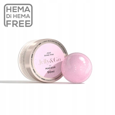 Stavební gel Makear Jelly&Go Shine Pink JG10 50 ml