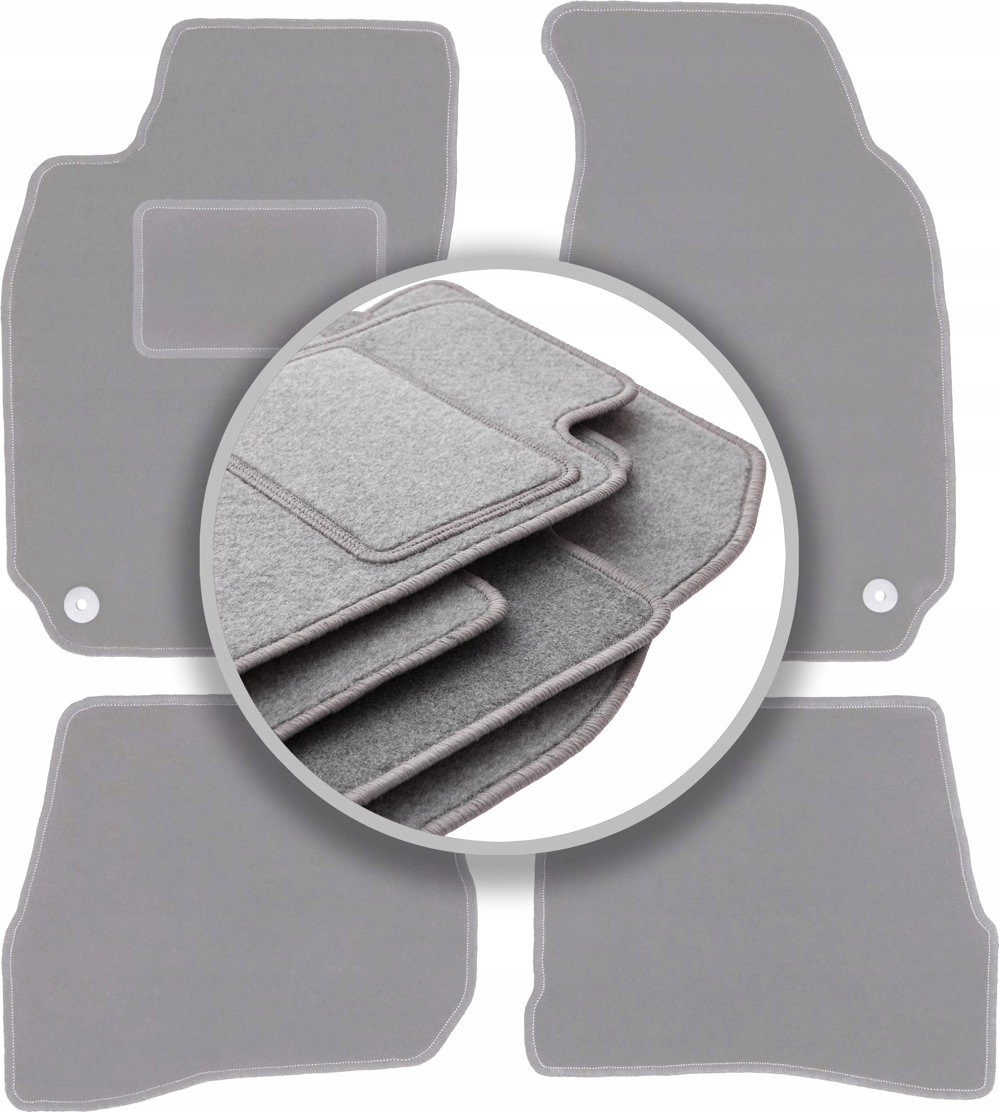 dywaniki welurowe Oslo szare do: Volkswagen Passat B5 Fl sedan, kombi, vari