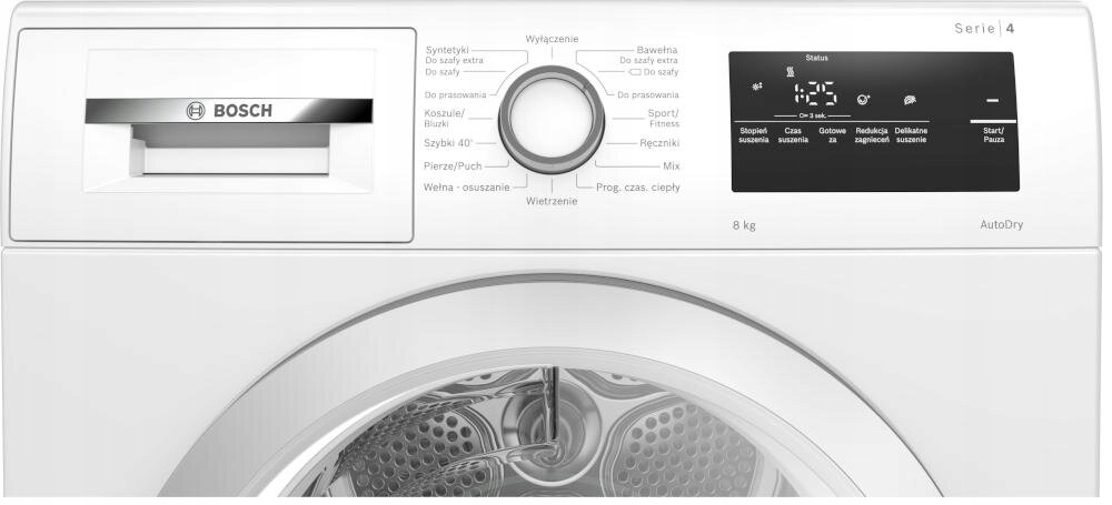 Suszarka do ubrań BOSCH WTH85V8SPL 8kg Maksymalny wsad 8 kg