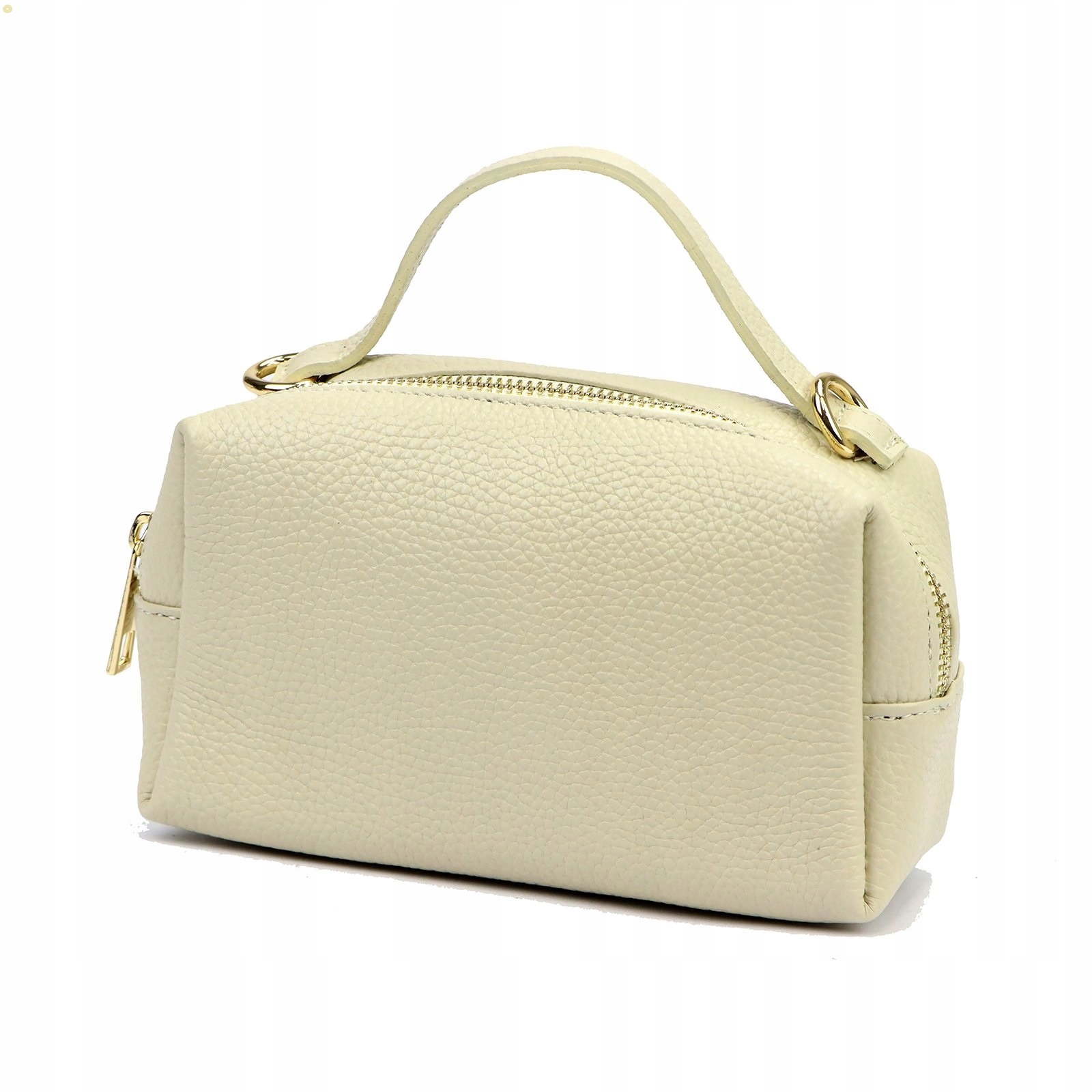 Dámská kožená kabelka Vera Pelle béžová, malá na řetízku, psaníčko