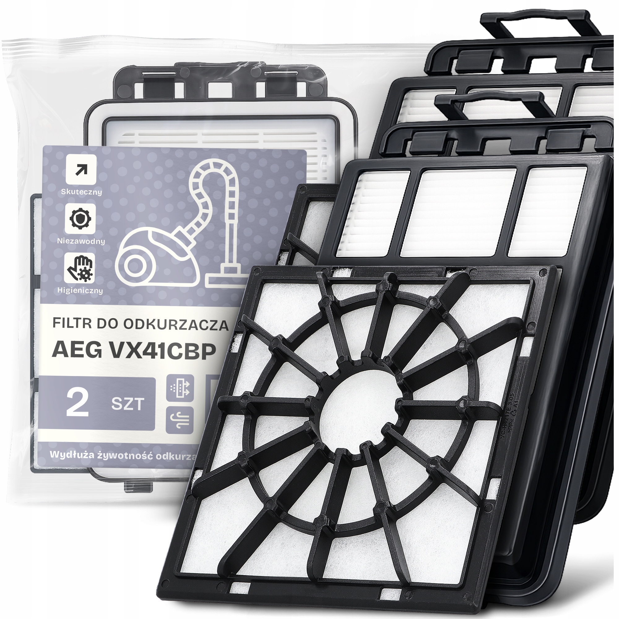 2x Filtry Do Vysavače Aeg VX41CBP Omyvatelný Filtr Sada Em-w