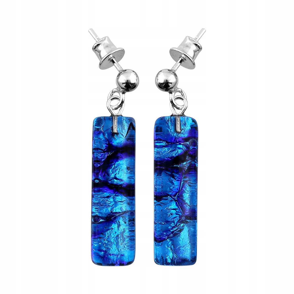 Náušnice modré Harf sklo murano