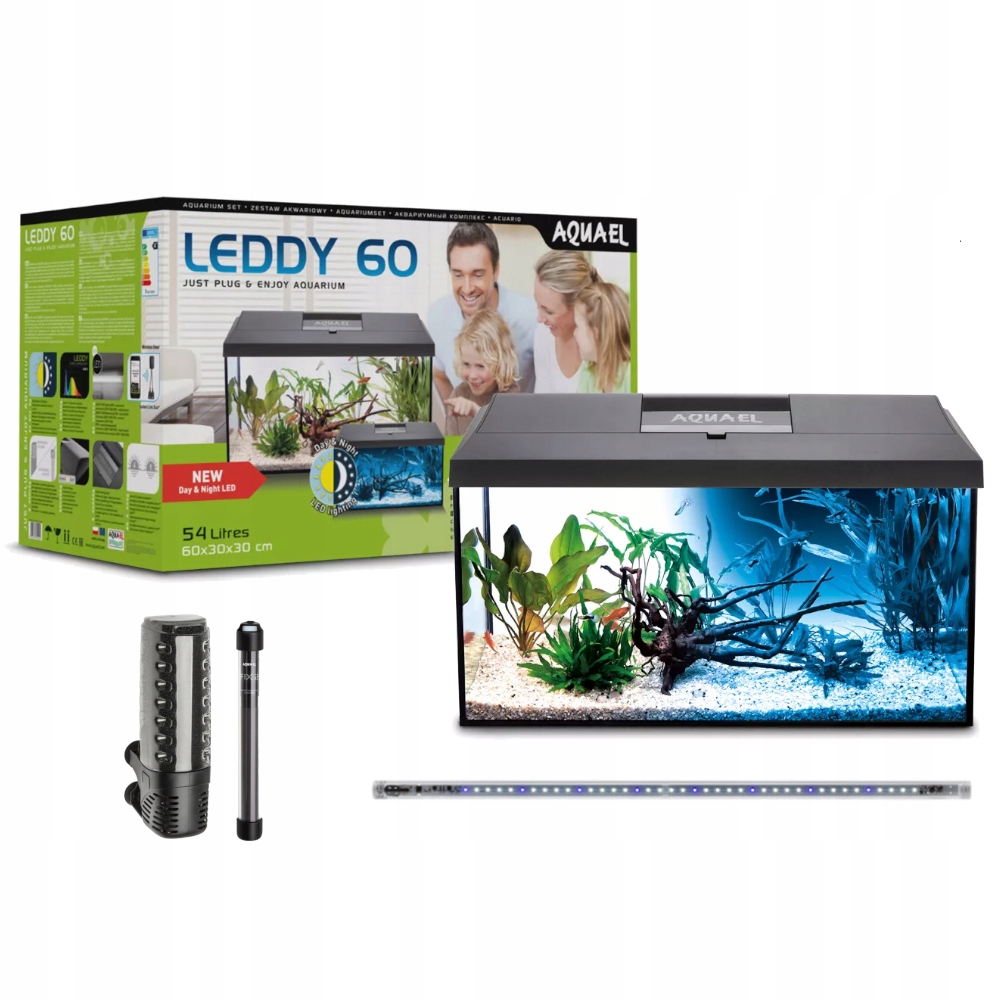 

Zestaw Akwariowy Leddy Day&night 60 Czarny Pap