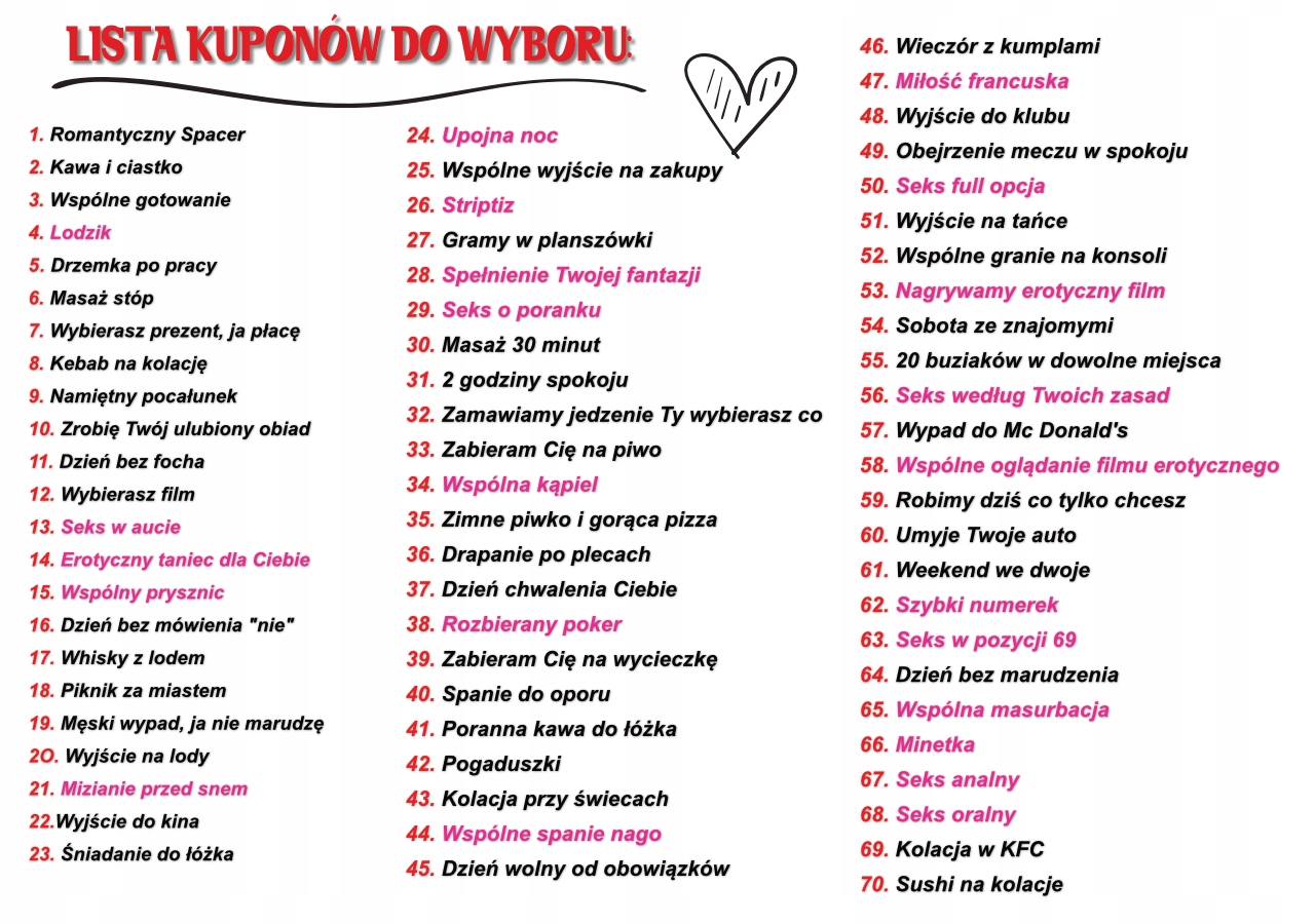 ZDRAPKI MIŁOŚCI PAR Prezent Kupon VOUCHER PRZYJEMNOŚCI ZŁOCONE Marka inna