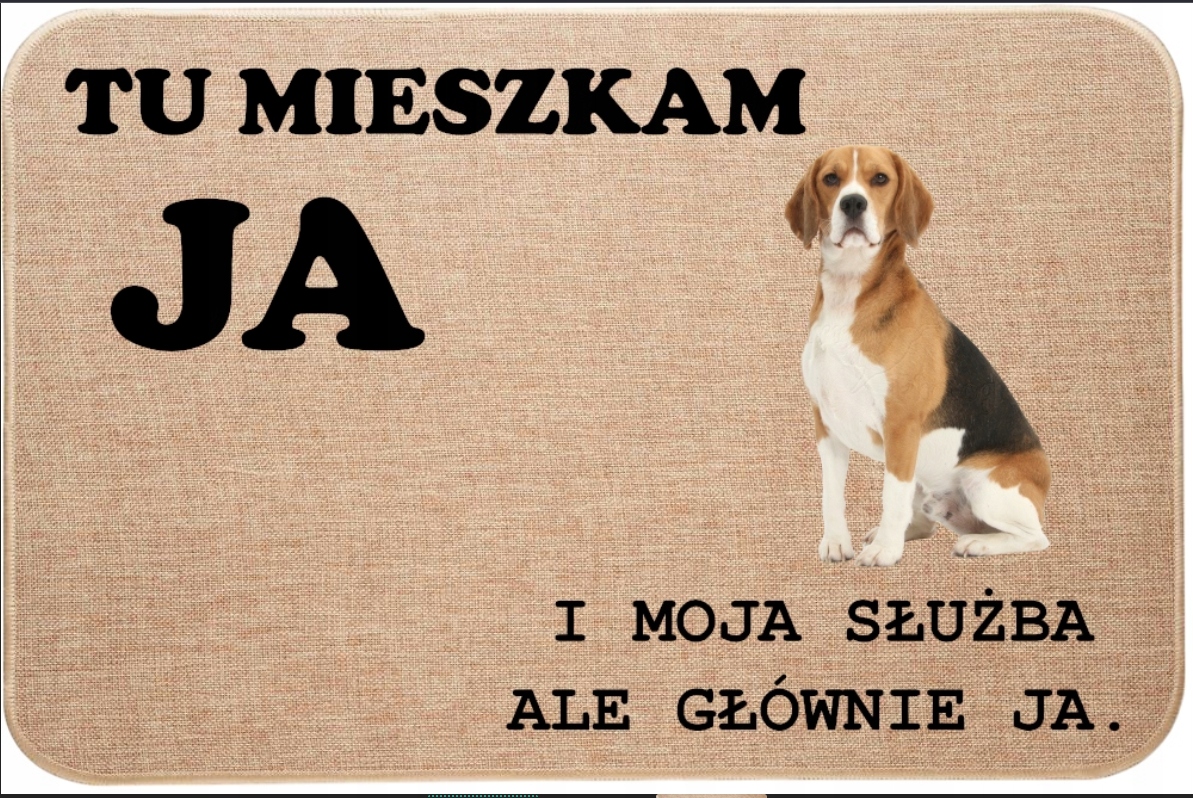 Lněná Vstupní Rohožka Tady Bydlím Jako Beagle Pes Suepr Dárek