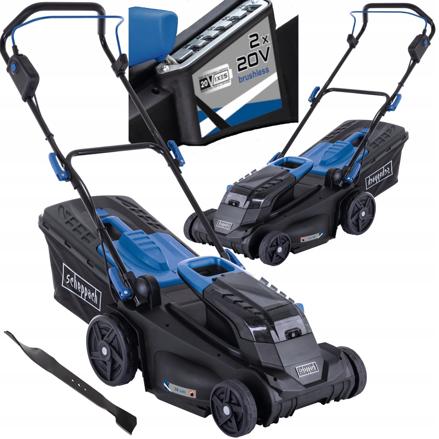 Scheppach Ixes Bezszczotkowa Akumulatorowa Kosiarka do Trawy 38 cm 40V