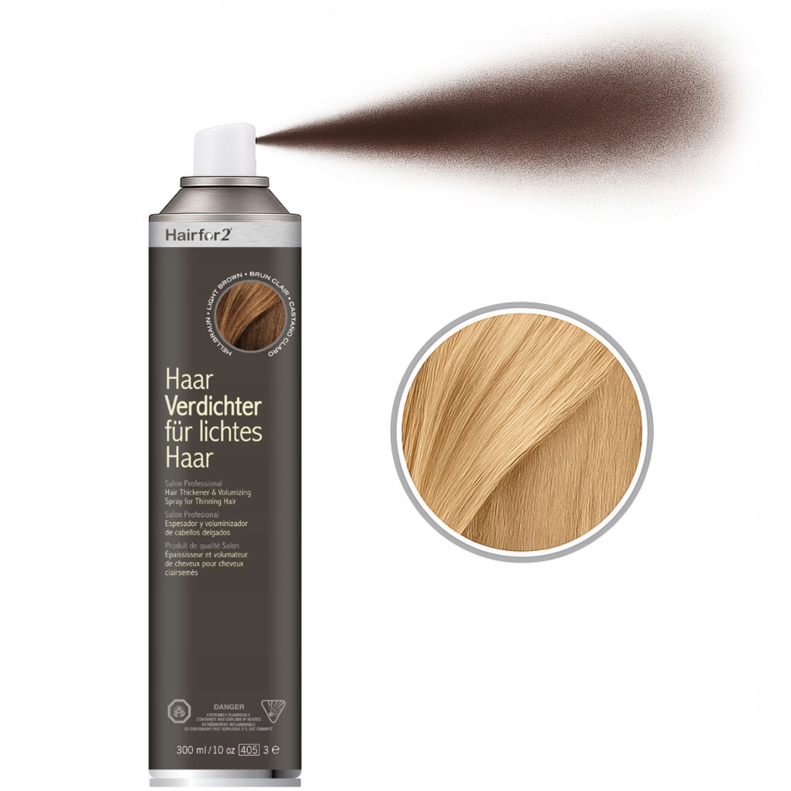 HairFor2 300ml Střední Blond – Lak na zahušťování vlasů