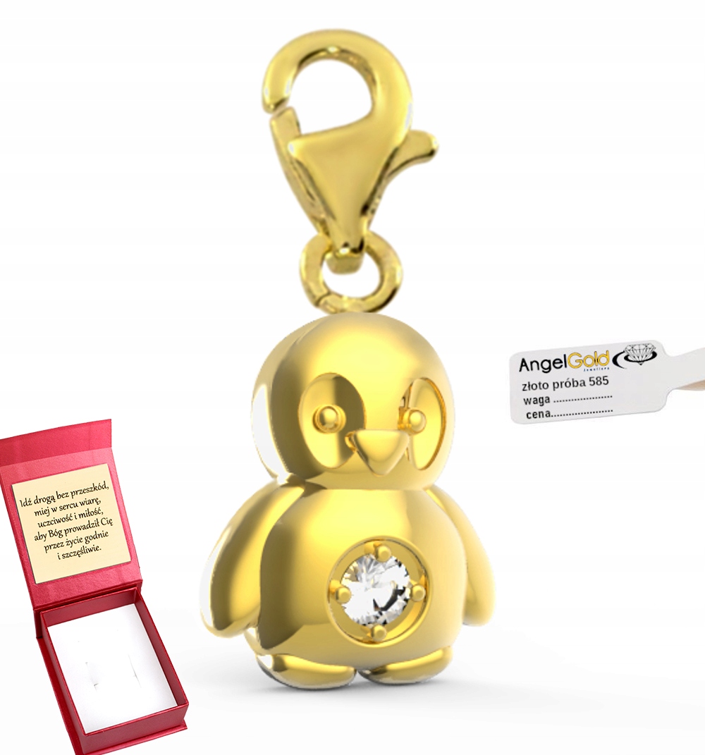 Zlatý Přívěsek Tučňák Tučňáček Zlato 585 Krabiček