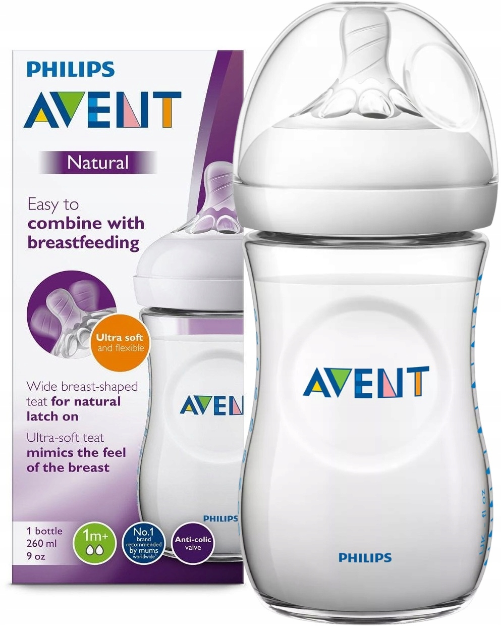 

Avent Butelka Antykolkowa Natural 260ml Smoczek