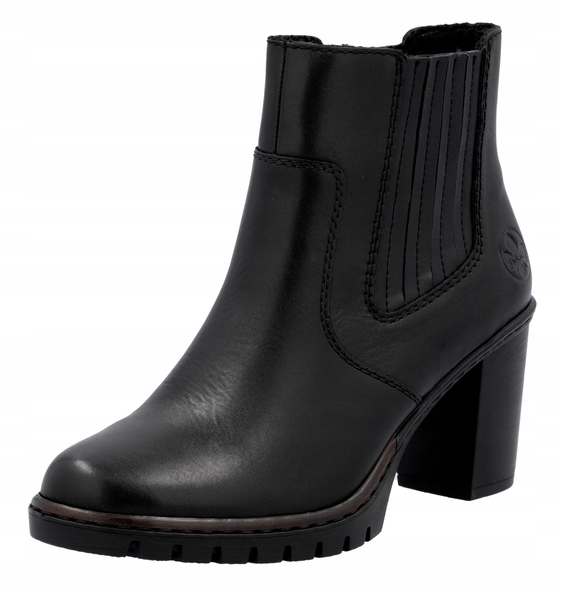 Rieker Y2577-00 vel.37 černé kožené kotníkové boty na sloupku
