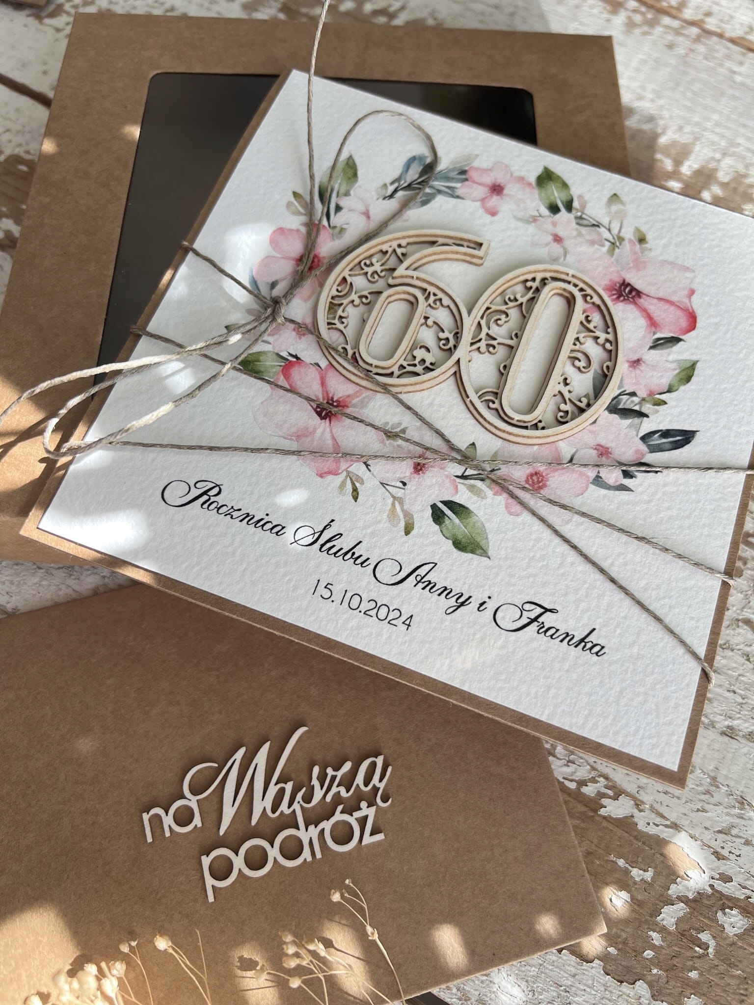 Unikátní ručně vyráběné přání k 60. výročí svatby s personalizací