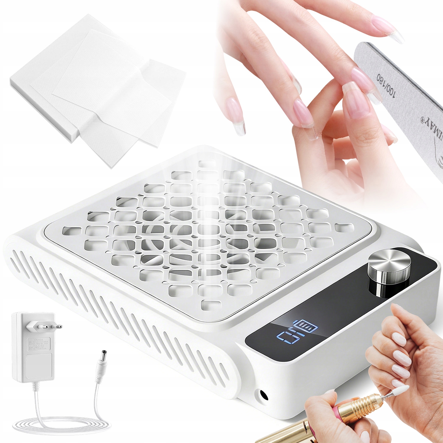 Odsávačka Prachu Pro Vysoce Kvalitní Frézku Na Nehty, 10 Rychlostí, Výkonný