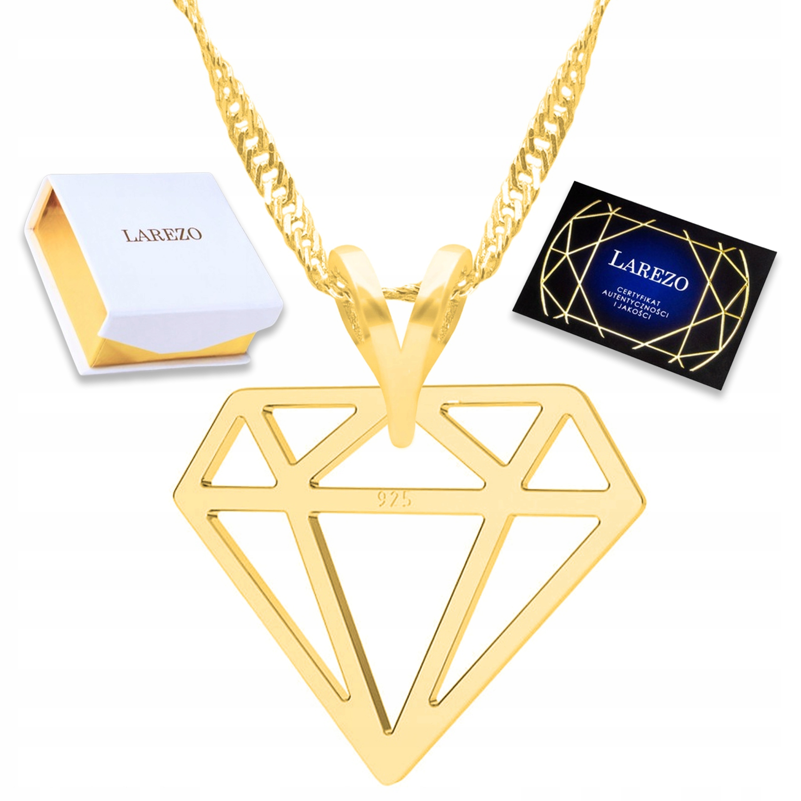 Zlatý náhrdelník s diamantem Diamant Diamencik Stříbro 925