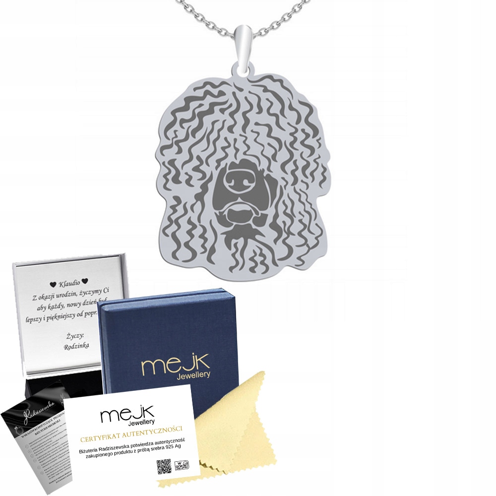 Irský vodní španělský náhrdelník Stříbro 925 Žena Gravírování Bonus