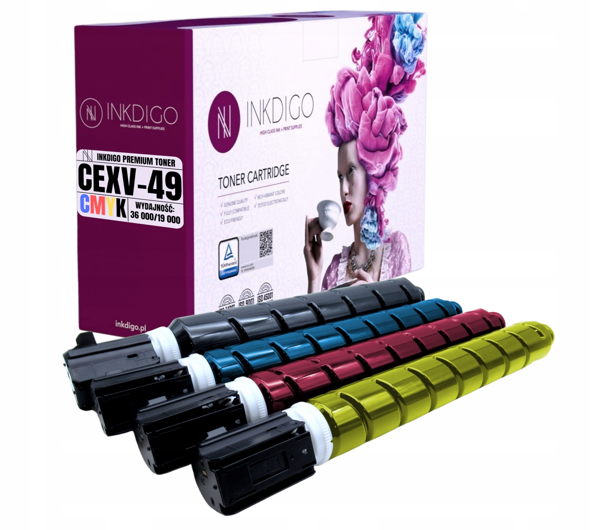 4x Náhradní toner CEXV49 pro tiskárny Canon Ir Advance DX C 3720 3725 3730