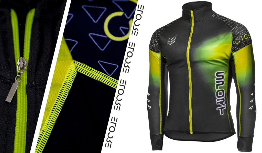 Koszulka rowerowa M męska damska kolarska na rower z Długim rękawem czarna Rodzaj Rozpinane Bez kaptura