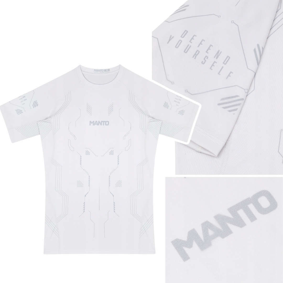 Rashguard z krótkim rękawem męski Manto Shield Biały r. S