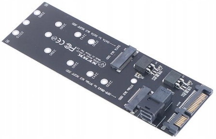 Adapter M.2 NVMe do SFF-8643 + M.2 SATA do SATA 22