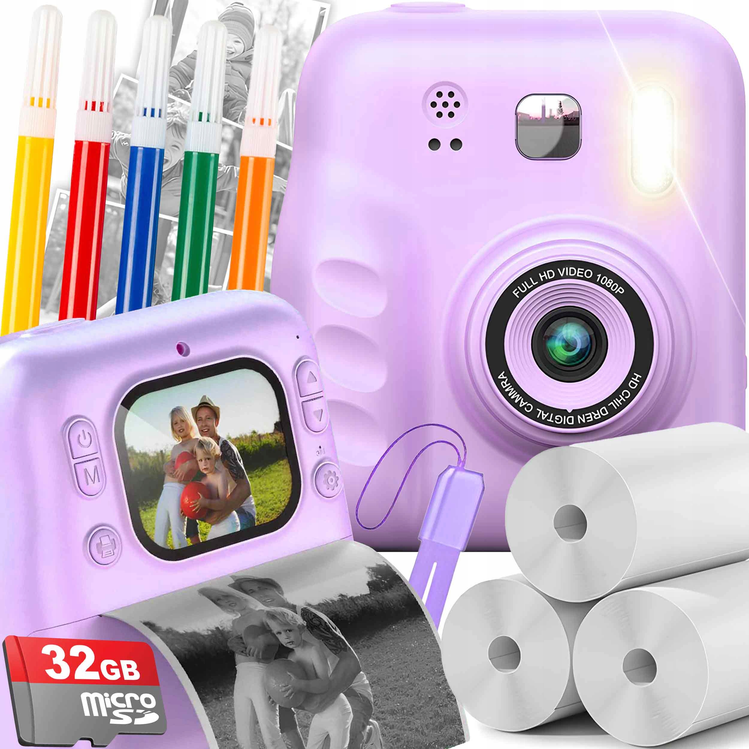 Aparat fotograficzny dla dzieci cyfrowy Natychmiastowy z drukarką Wkłady