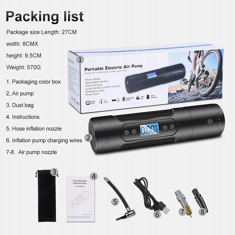 3000 mAh 35 l/min przenona sprarka powietrza 12 Marka inna