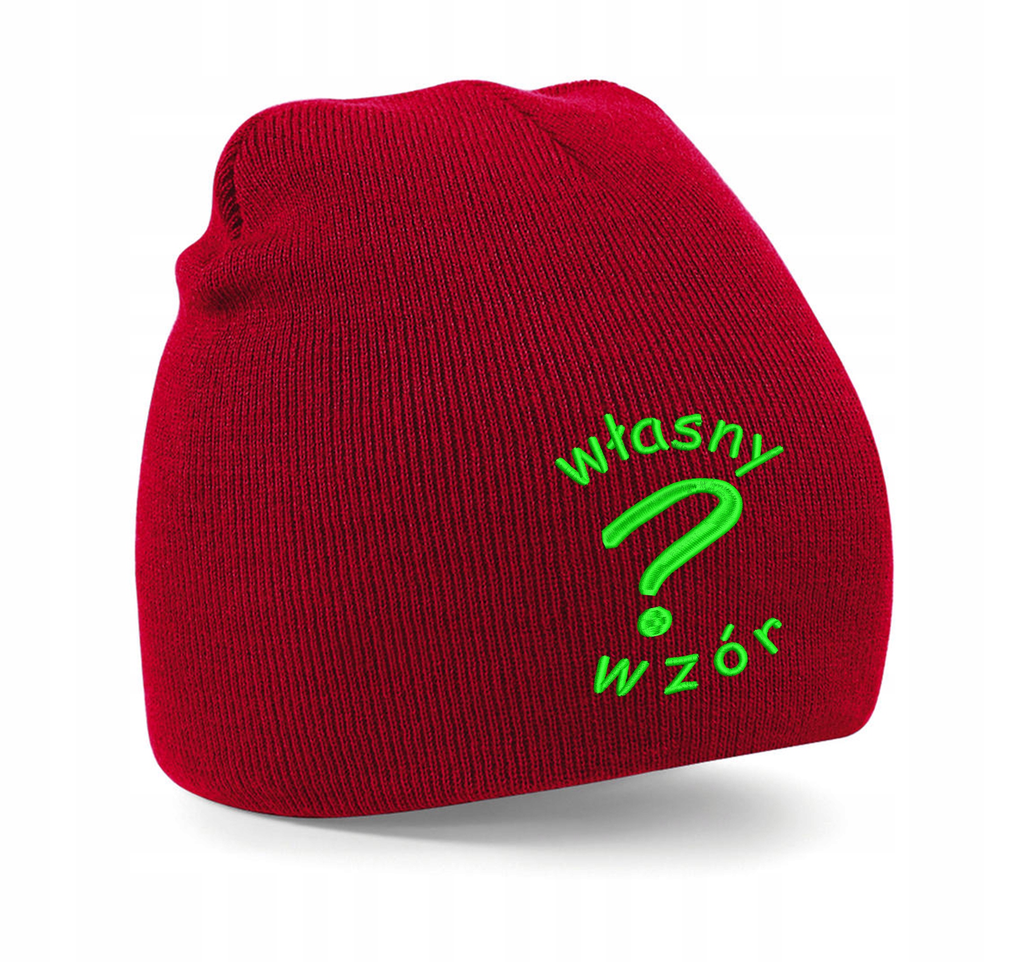 

Czapka zimowa z haftem własnego wzoru logo