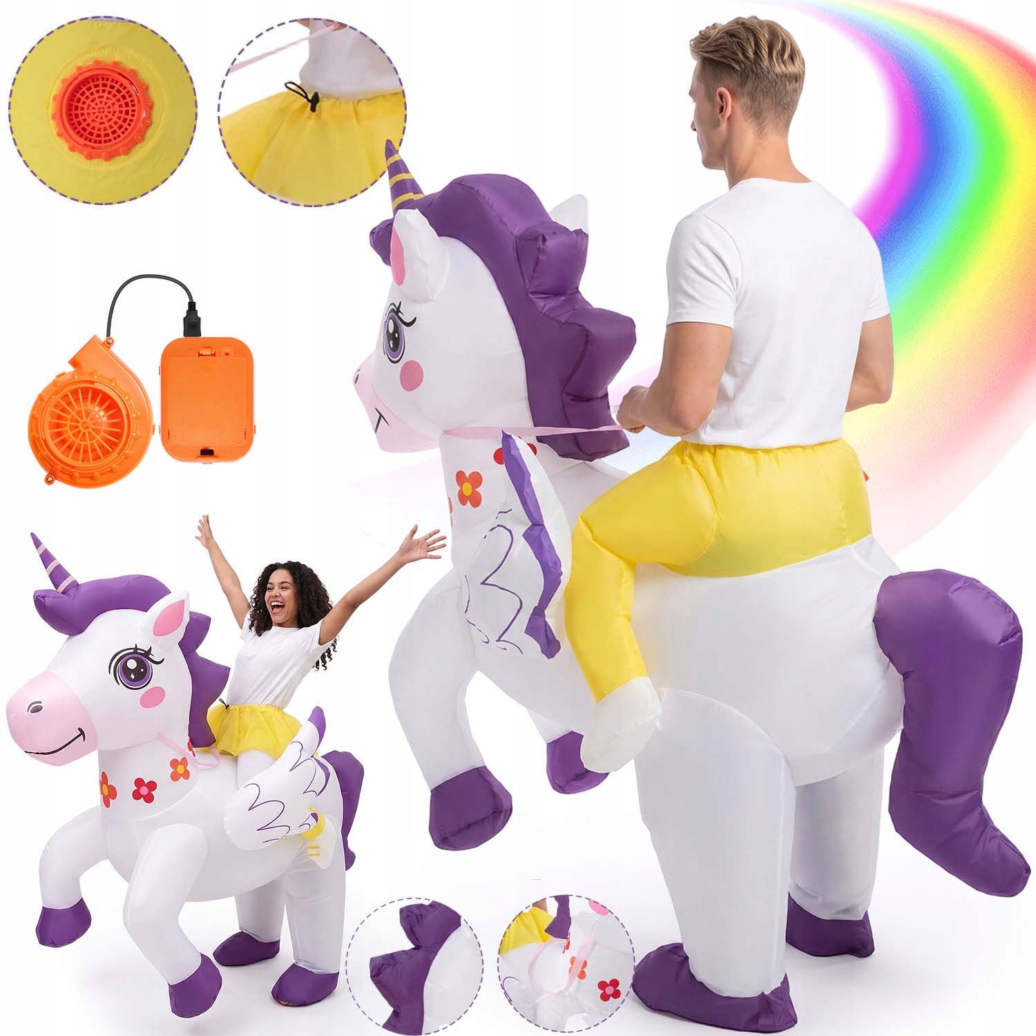 Nafukovací Kostým Jednorožec Párty Kostým Na Karneval Lehký 160-190 CM