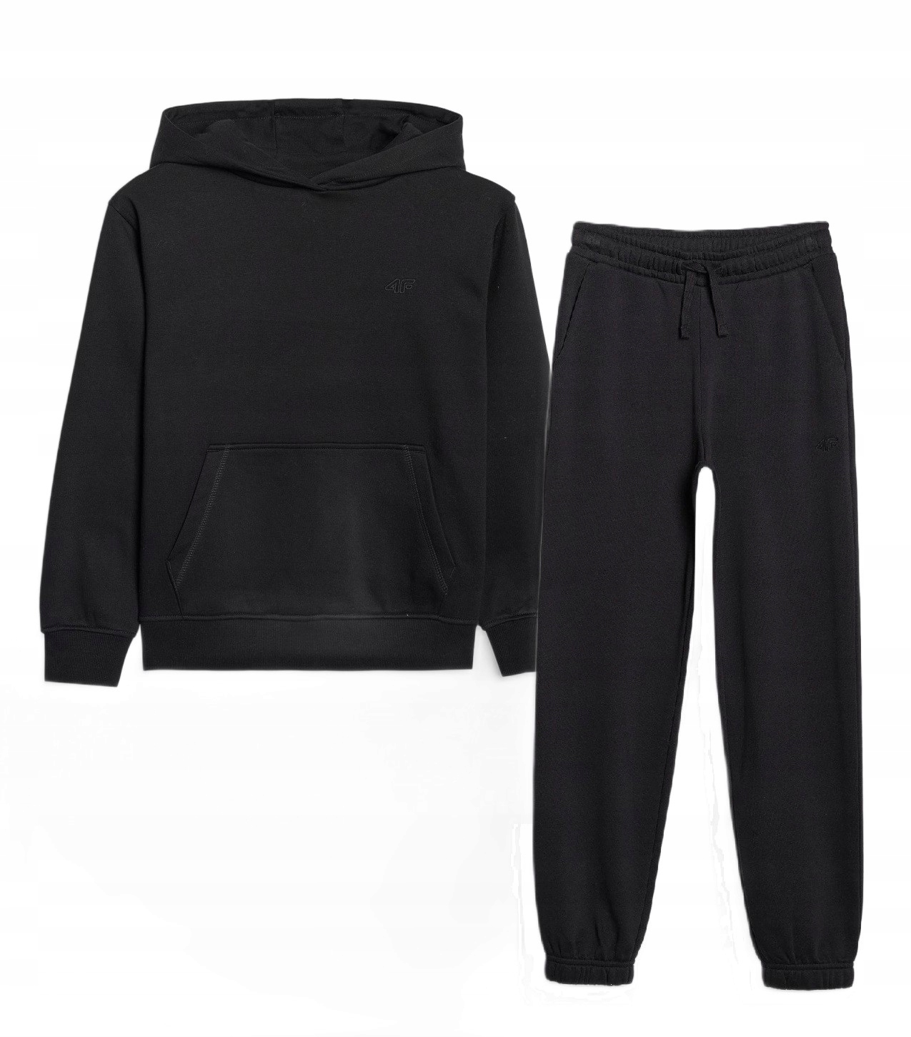 4F Chłopięcy Dres komplet Bluza Spodnie cały czarny 146