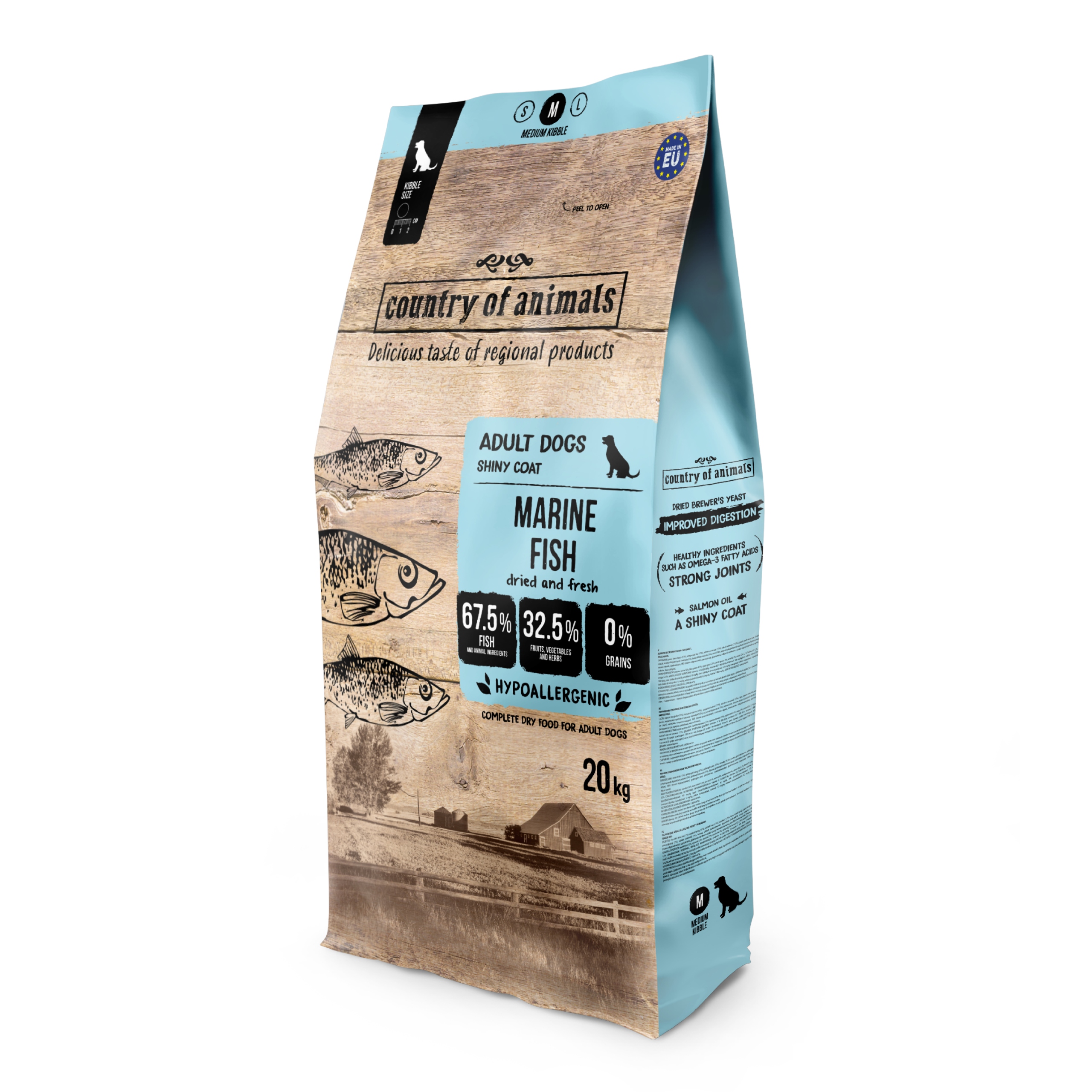 Levně Country of Animals Psí granule mořské ryby 2 kg