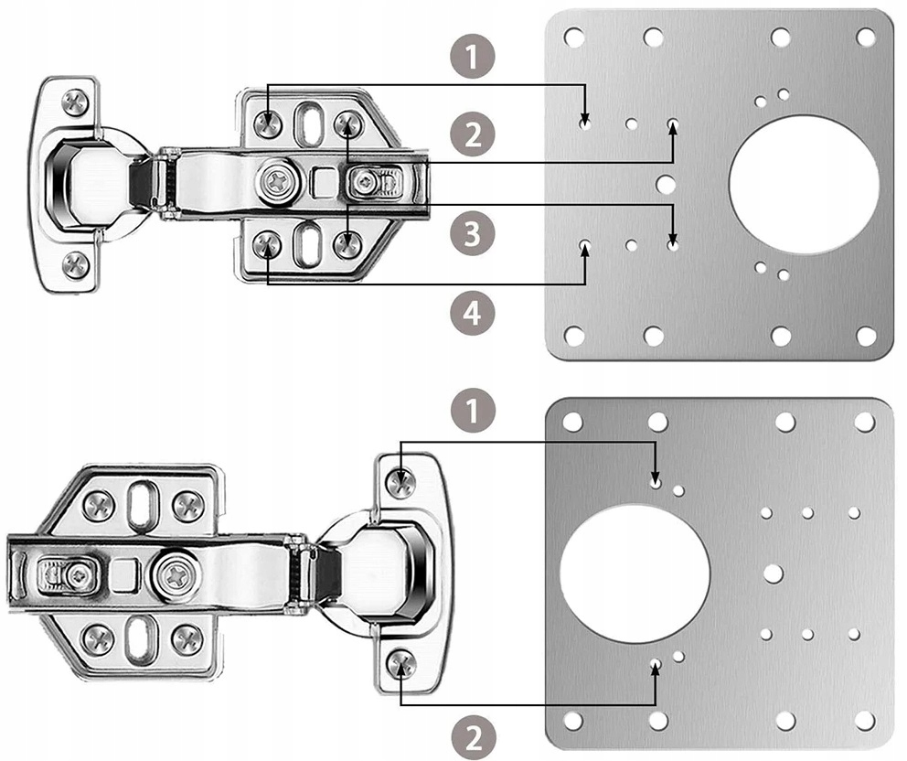 4x ZESTAW NAPRAWCZY BLASZKA PŁYTKA NAPRAWCZA DO NAPRAWY WYRWANYCH ZAWIASÓW Kod producenta ZNF2 x4